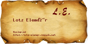 Lotz Elemér névjegykártya
